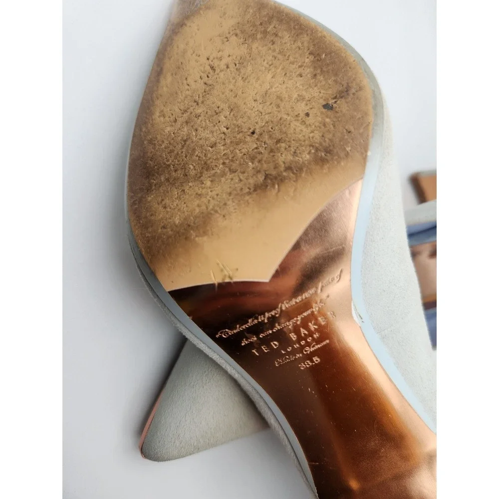 Ted Baker London pointed toe mint‎ green & rose gold square heel 4